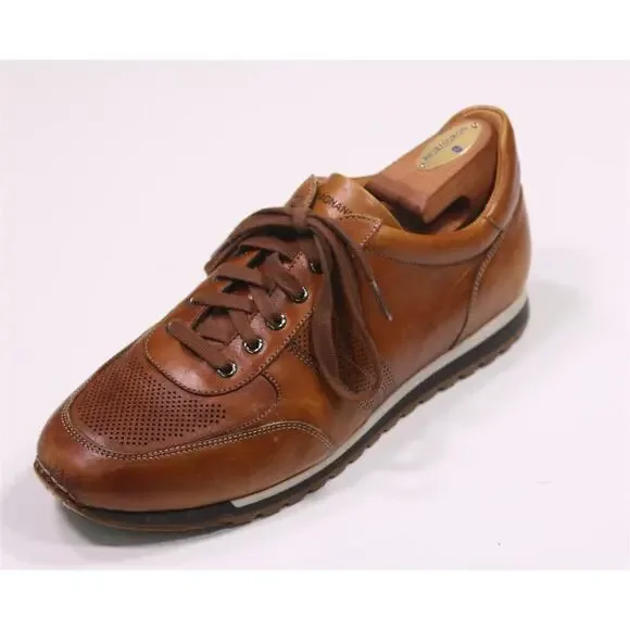 Magnanni Lizandro Marlow Honey Brown Lowtop Leather Sneakers US 9 - Picture 1 of 12